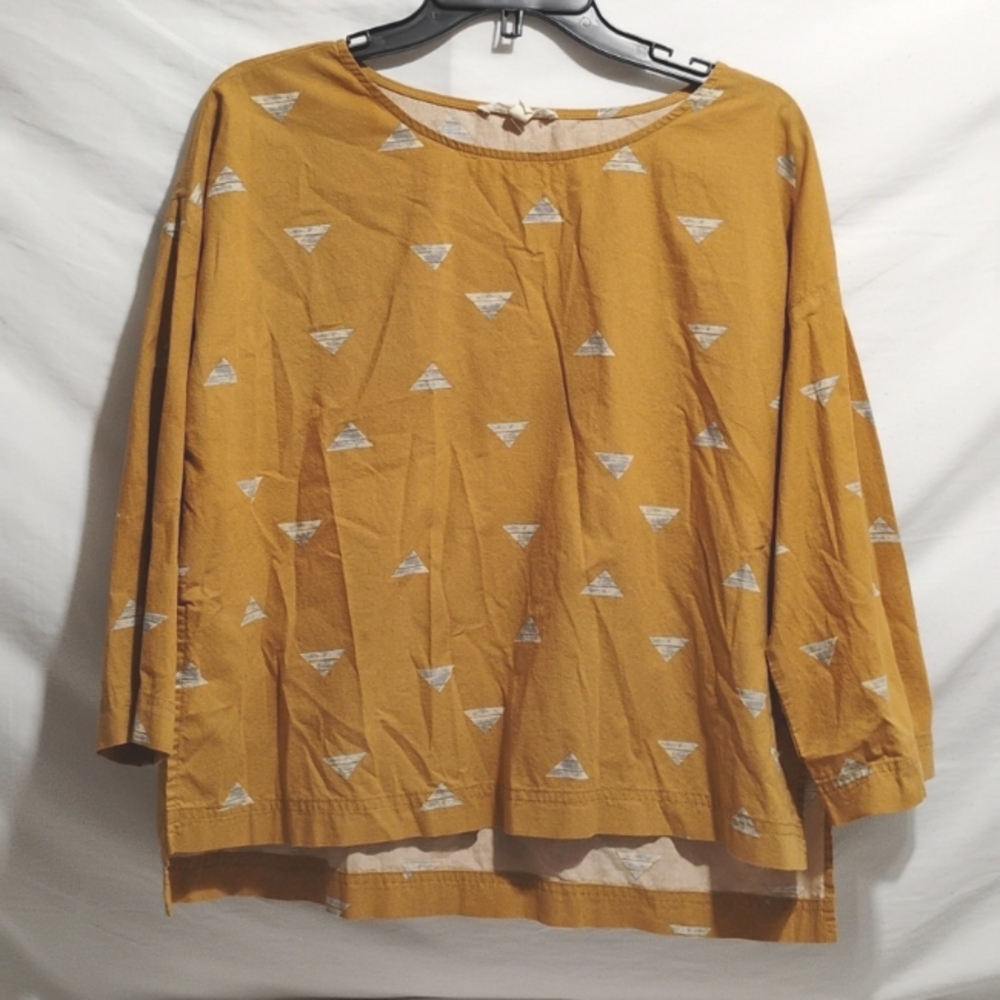 (D-10) Grade & Gather Hi Lo Oversized 3/4 Sleeve Top Sz.M Like New